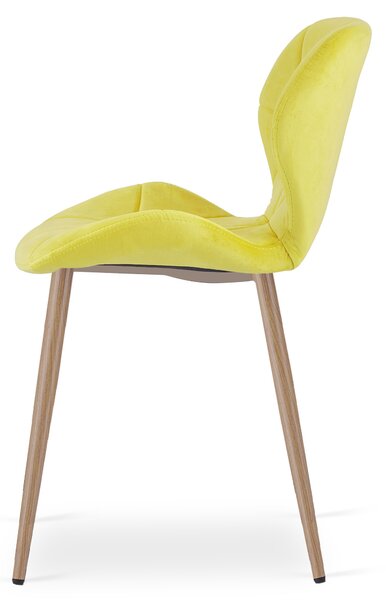 Krzesło do jadalni MANGO VELVET, żółte