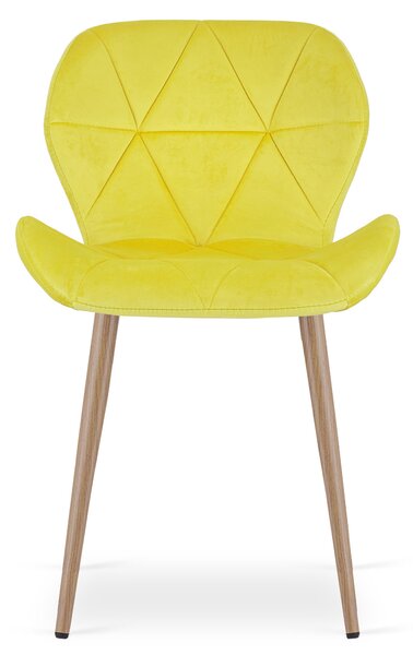 Krzesło do jadalni MANGO VELVET, żółte