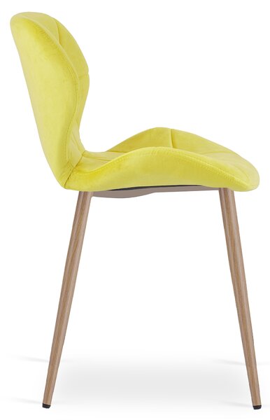 Krzesło do jadalni MANGO VELVET, żółte