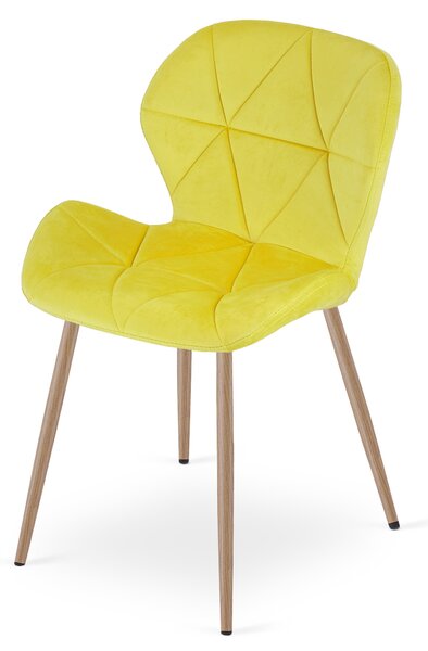 Krzesło do jadalni MANGO VELVET, żółte