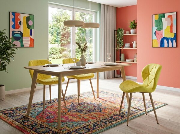 Krzesło do jadalni MANGO VELVET, żółte