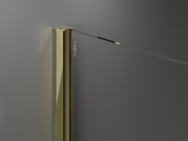 Mexen Velar ścianka prysznicowa rozsuwana Walk-in 130 x 200 cm, szron 8 mm, złota - 871-130-000-33-50