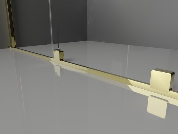 Mexen Velar ścianka prysznicowa rozsuwana Walk-in 130 x 200 cm, szron 8 mm, złota - 871-130-000-33-50