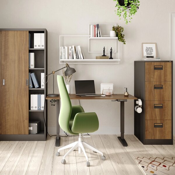 Szafka kartotekowa Eco Design Sara V4, 46x62x132 cm, antracyt/orzech