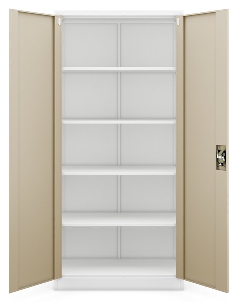 Szafa biurowa Eco Design Jan H, 90x40x195 cm, biały/dąb złoty