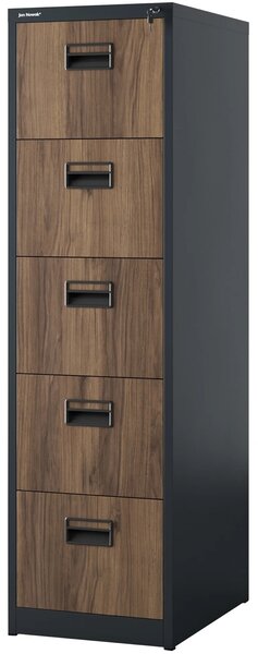 Metalowa szafka kartotekowa 46 x 62 x 162,5 cm, Eco Design Sara V5, kolor antracyt/orzech