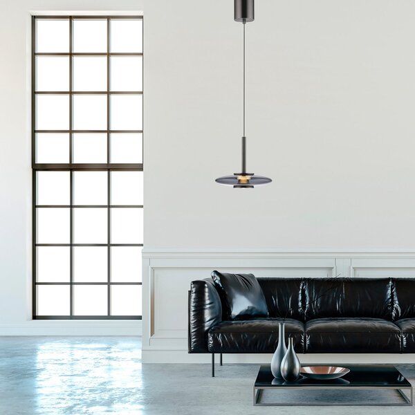 Lampa Wisząca PURE, Vitrum, ściemnialny, szary, salon, szkło, nowoczesny