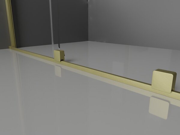 Mexen Velar ścianka prysznicowa rozsuwana Walk-in 80 x 200 cm, szron 8 mm, złota szczotkowana - 871-080-000-33-55