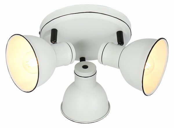 Zumba Lampa Sufitowa Plafon 3X40W E14 Biały+Czarny