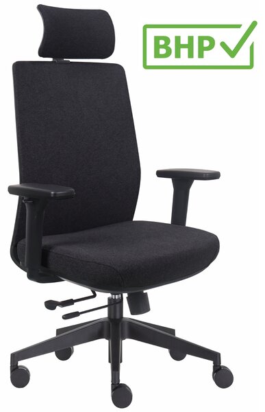 Ergonomiczny fotel biurowy materiałowy Prospero, zgodny z normą BHP