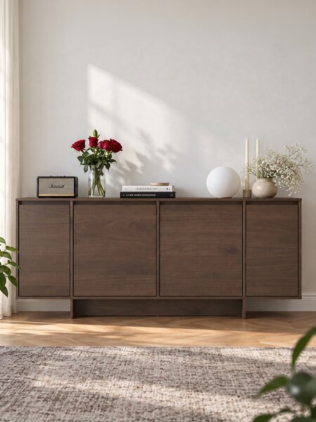 Komoda czterodrzwiowa Zolia 180 cm na cokole - orzech elegant