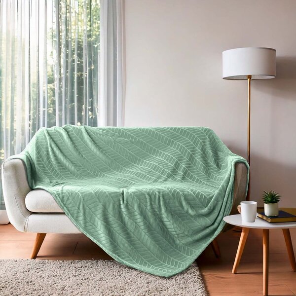 Jasnozielona narzuta z mikfroflaneli 180x220 cm Arya – douceur d'intérieur