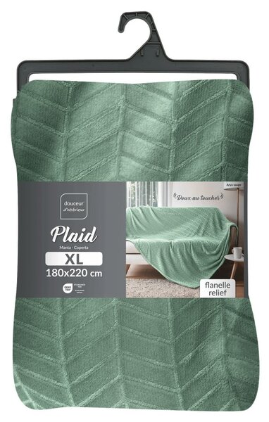 Jasnozielona narzuta z mikfroflaneli 180x220 cm Arya – douceur d'intérieur