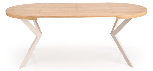 Okrągły rozkładany do 250 cm stół do jadalni Peroni dąb hikora / kaszmir Halmar