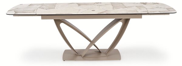Rozkładany stół z ceramicznym blatem Benjamin Halmar, beżowy marmur / kaszmir