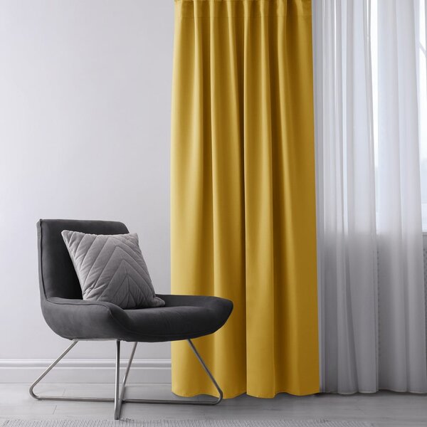Żółta zasłona częściowo zaciemniająca (dimout) 140x175 cm Kierra – Restilo