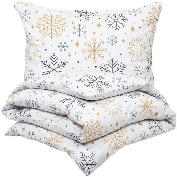 4Home Pościel flanelowa Frosty snowflakes, 140 x 220 cm, 70 x 90 cm