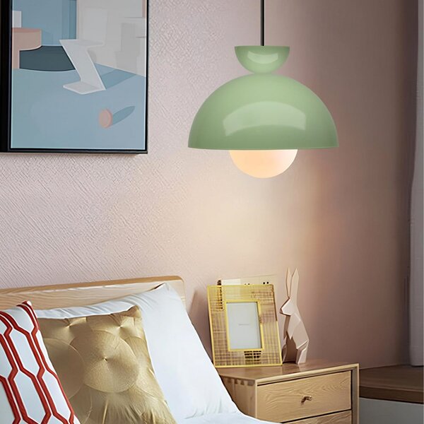 Zielona lampa wisząca z metalowym kloszem ø 25 cm Arta – Opviq lights