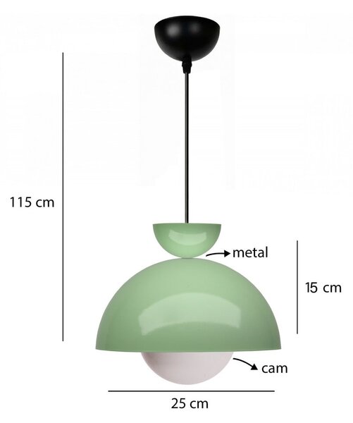 Zielona lampa wisząca z metalowym kloszem ø 25 cm Arta – Opviq lights