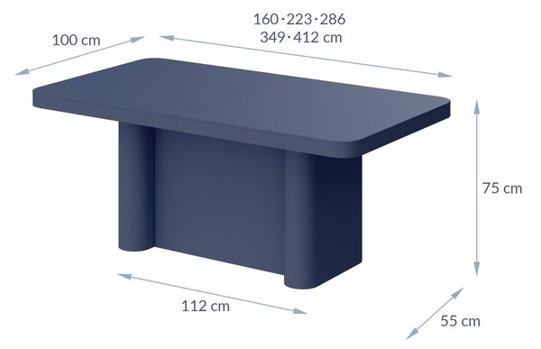 Pastelowy stół Portofino Hubertus rozkładany do 412 cm