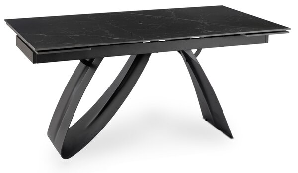 Ceramiczny stół z funkcją rozkładania Devon 160-220 cm, czarny marmur/czarny