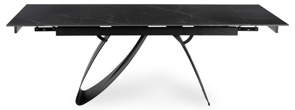 Ceramiczny stół z funkcją rozkładania Devon 160-220 cm, czarny marmur/czarny