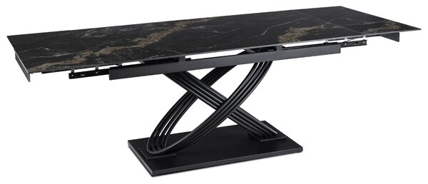 Rozkładany stół ceramiczny Ibiza 160-240 cm, czarny marmur