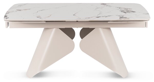 Ceramiczny stół z rozkładanym blatem Verona 160-240 cm, biały marmur/kaszmir