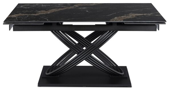 Rozkładany stół ceramiczny Ibiza 160-240 cm, czarny marmur