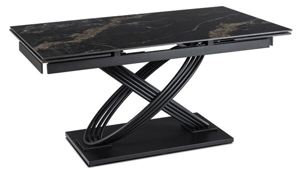 Rozkładany stół ceramiczny Ibiza 160-240 cm, czarny marmur