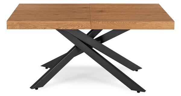 Industrialny stół rozkładany Hampton 160-240 cm, kolor dąb złoty/czarny