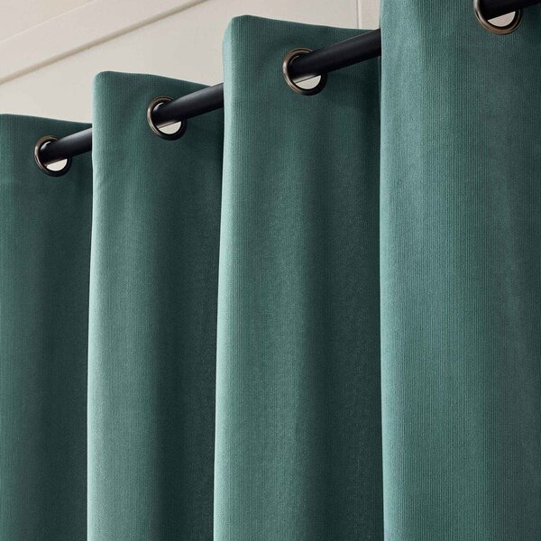 Zielona zasłona termiczna sztruksowa 140x260 cm Madison – douceur d'intérieur