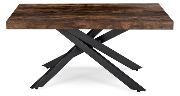 Industrialny stół rozkładany Hampton 160-240 cm, kolor dąb rustykalny/czarny
