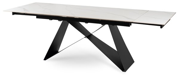 Ceramiczny stół do jadalni rozkładany Victor 160-240 cm, kolor biały marmur