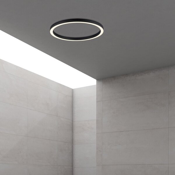 Lampa Sufitowa PURE, PURE Lines Round, ściemnialny, czarny, salon, metal, nowoczesny