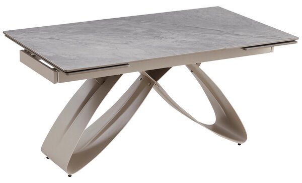 Rozkładany stół z ceramicznym blatem Luigi 160-240 cm, szary marmur/kaszmir