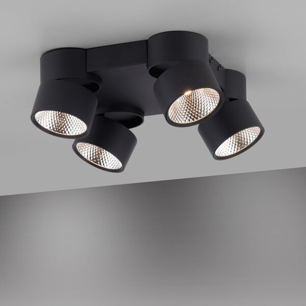 Lampa Sufitowa PURE, Nola, ściemnialny, czarny, salon, metal, nowoczesny