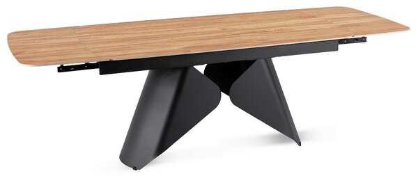 Ceramiczny stół z rozkładanym blatem Verona 160-240 cm, dąb/czarny