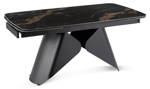 Ceramiczny stół z rozkładanym blatem Verona 160-240 cm, czarny marmur/czarny