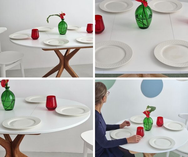 Okrągły stół Jubi MDF 90 cm rozsuwany do 130 cm