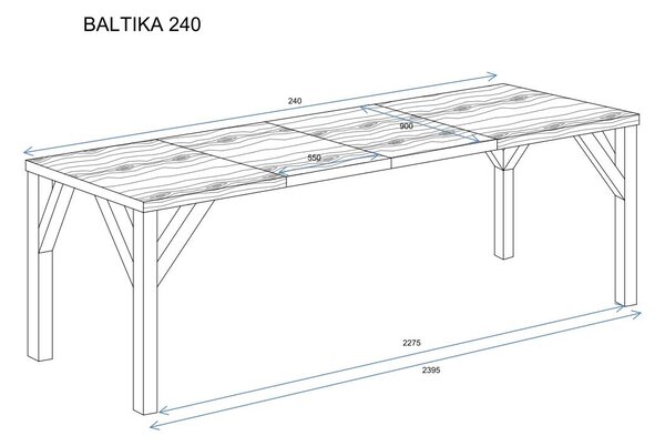Stół Baltika 240 rozkładany od 130 do 240 cm kaszmir