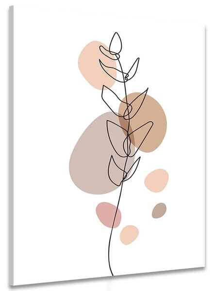 Obraz minimalistycznego liścia na białym tle No2