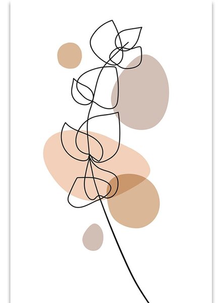 Obraz minimalistycznego liścia na białym tle No1
