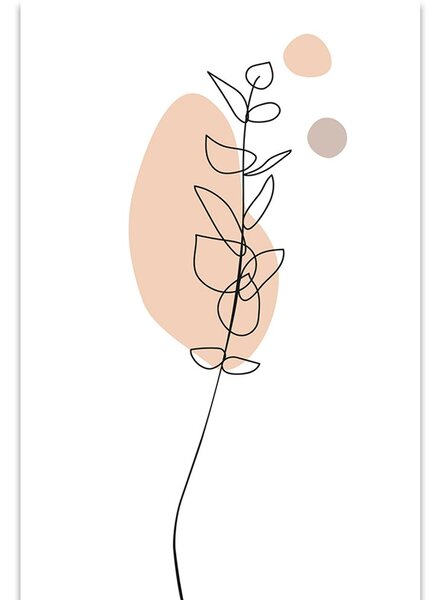 Obraz minimalistycznego liścia na białym tle No3