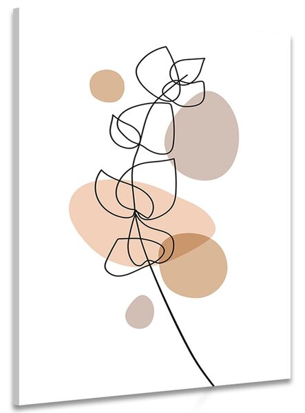 Obraz minimalistycznego liścia na białym tle No1