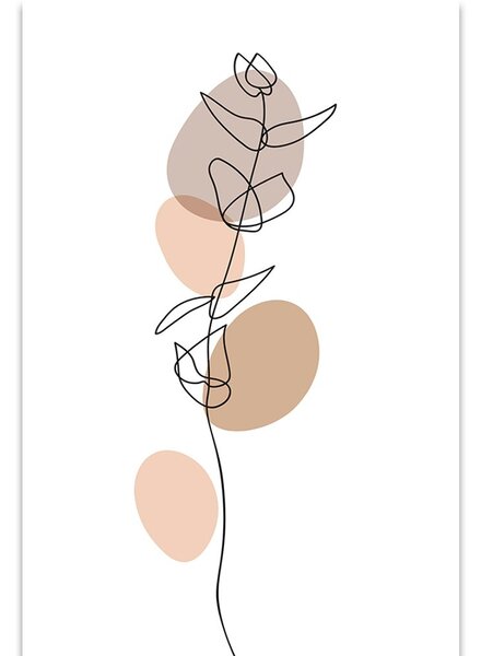 Obraz minimalistycznego liścia na białym tle No4