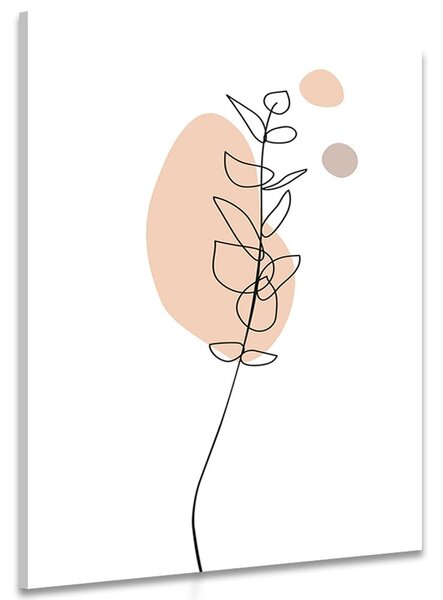 Obraz minimalistycznego liścia na białym tle No3