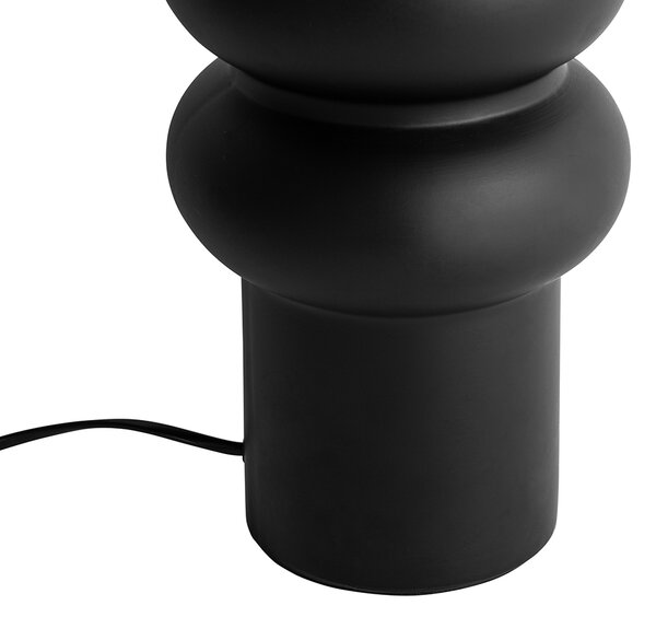 Designerska lampa stołowa czarna ceramiczna 17 cm bez klosza - Alisia