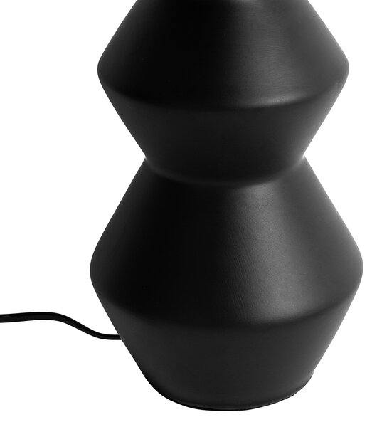 Designerska lampa stołowa czarna ceramiczna 16 cm bez klosza - Alisia