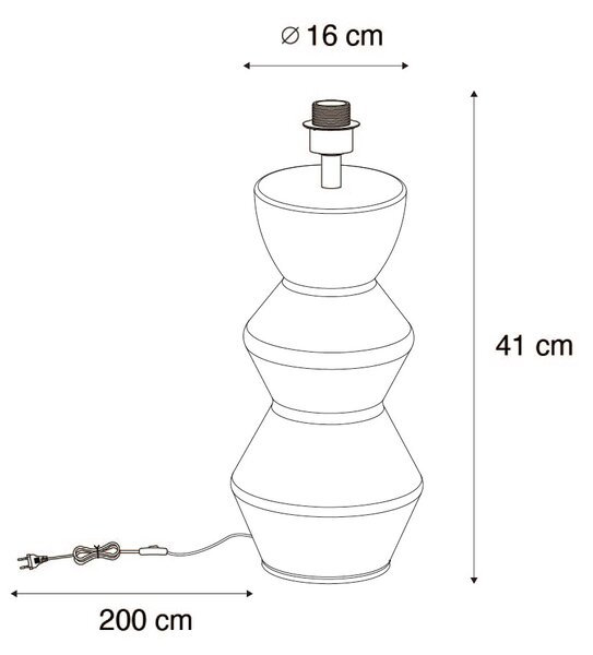 Designerska lampa stołowa czarna ceramiczna 16 cm bez klosza - Alisia